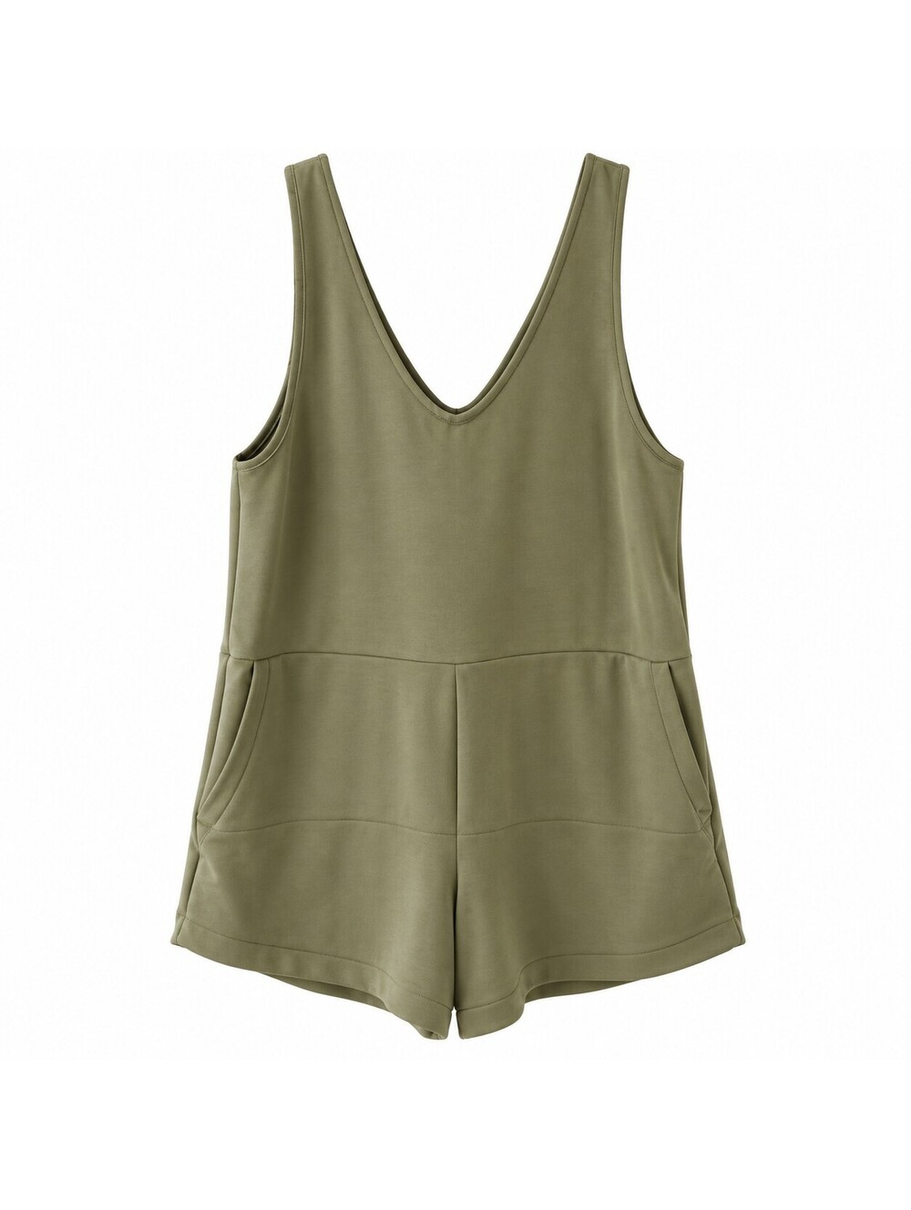A New Day Women's Olive Green Sleeveless V-Neck Romper, Size XL